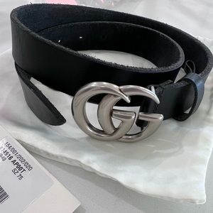 Gucci Black/Silver Belt sz75